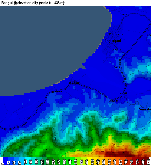 Bangui elevation map