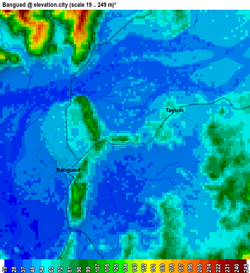 Bangued elevation map