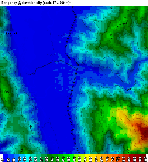 Bangonay elevation map