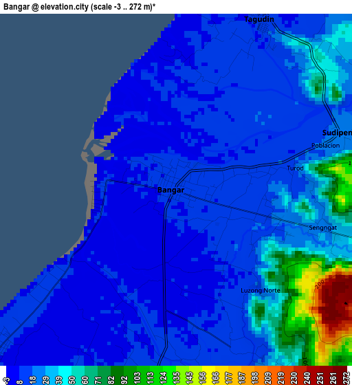 Bangar elevation map