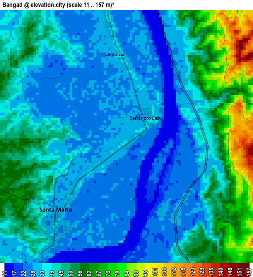 Bangad elevation map