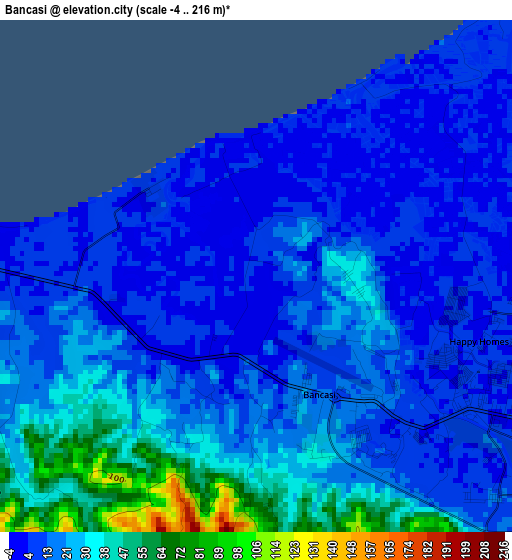 Bancasi elevation map