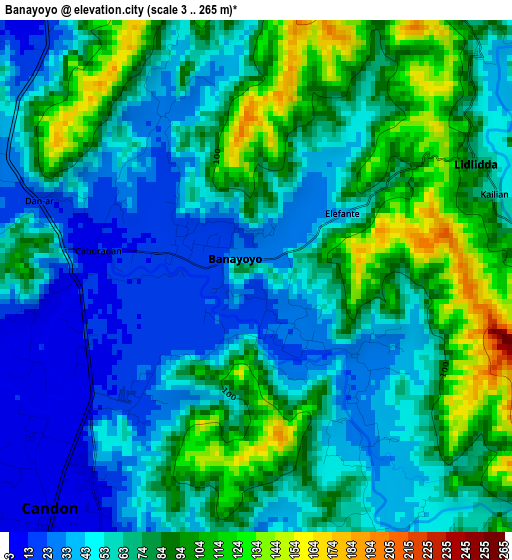 Banayoyo elevation map