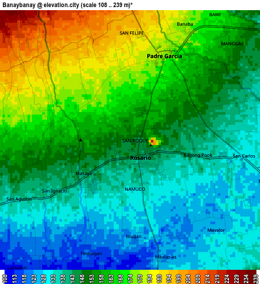 Banaybanay elevation map