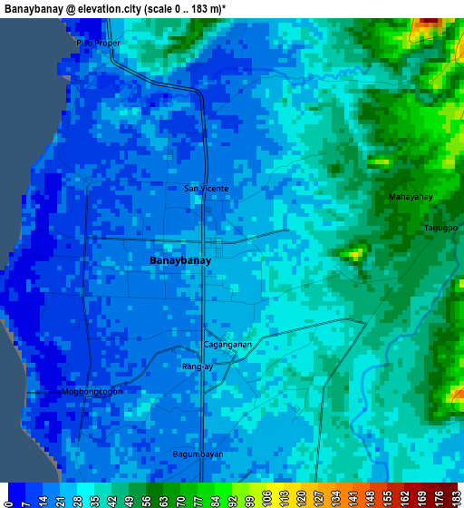 Banaybanay elevation map