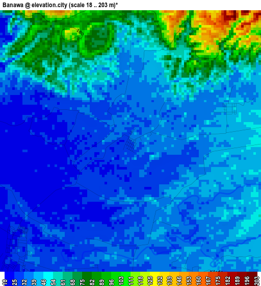 Banawa elevation map