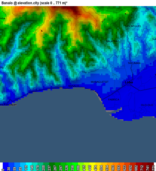 Banalo elevation map