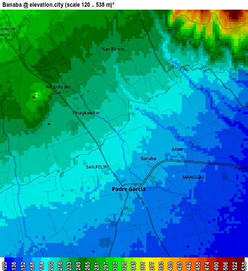 Banaba elevation map