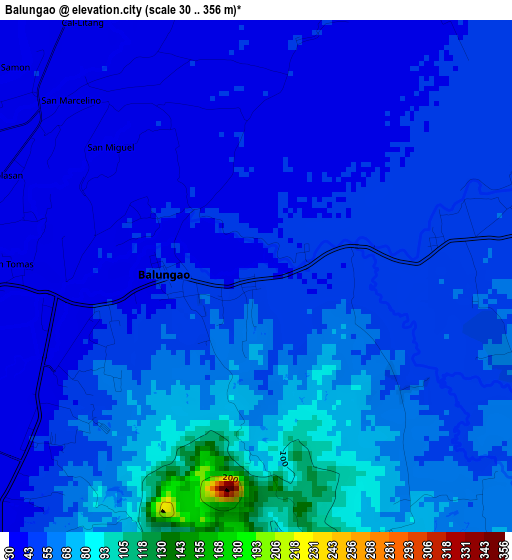 Balungao elevation map