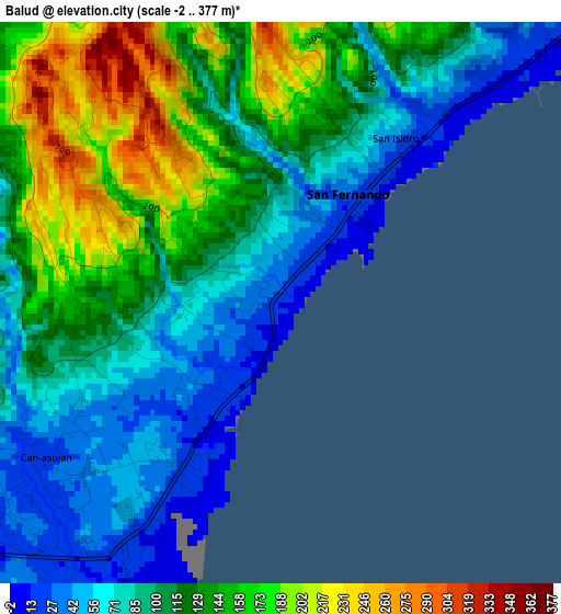 Balud elevation map