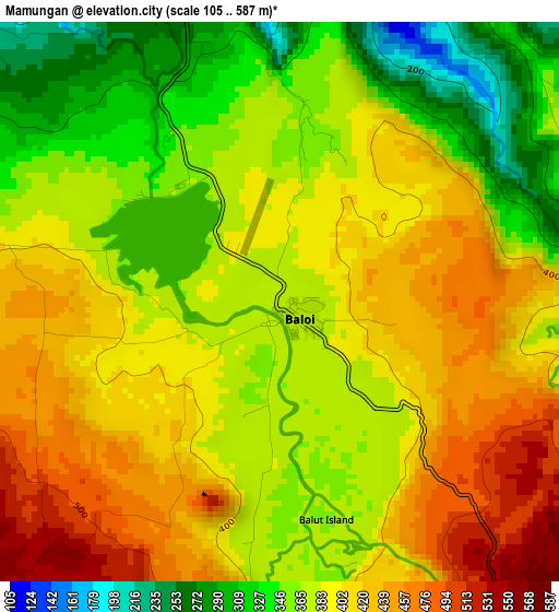 Mamungan elevation map