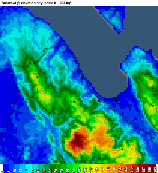 Balucawi elevation map