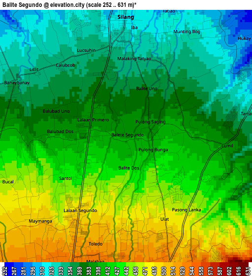 Balite Segundo elevation map