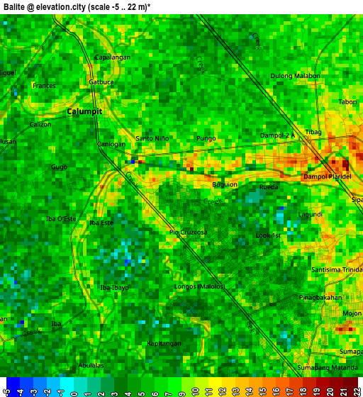 Balite elevation map