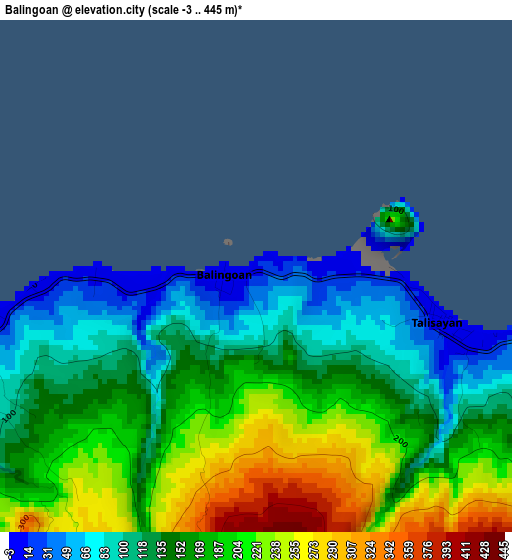 Balingoan elevation map