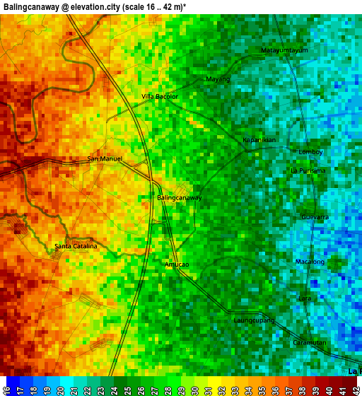 Balingcanaway elevation map