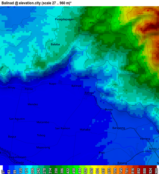 Balinad elevation map