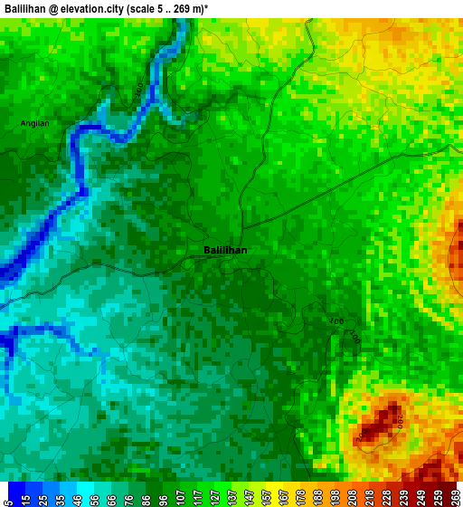 Balilihan elevation map