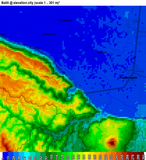 Balili elevation map