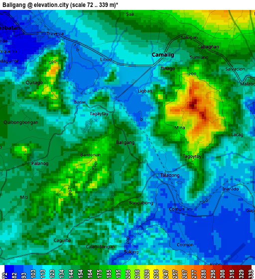 Baligang elevation map