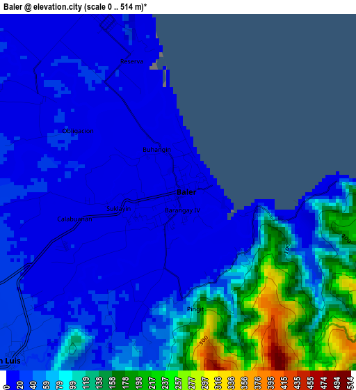 Baler elevation map