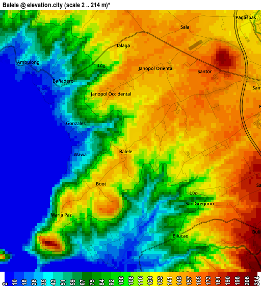 Balele elevation map