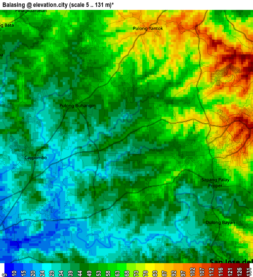 Balasing elevation map