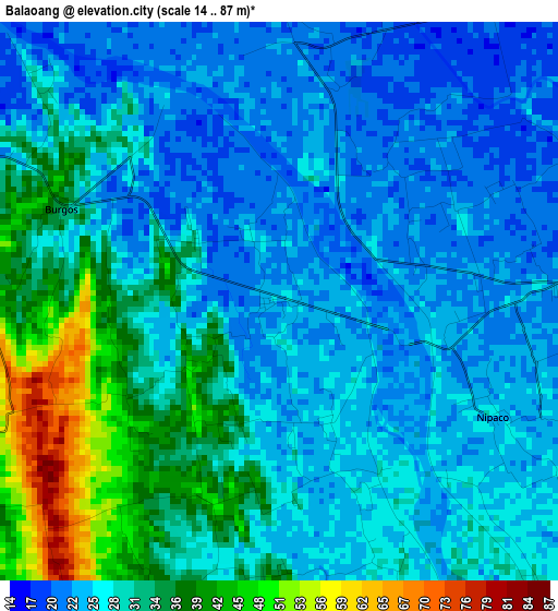 Balaoang elevation map