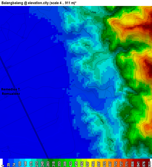 Balangbalang elevation map