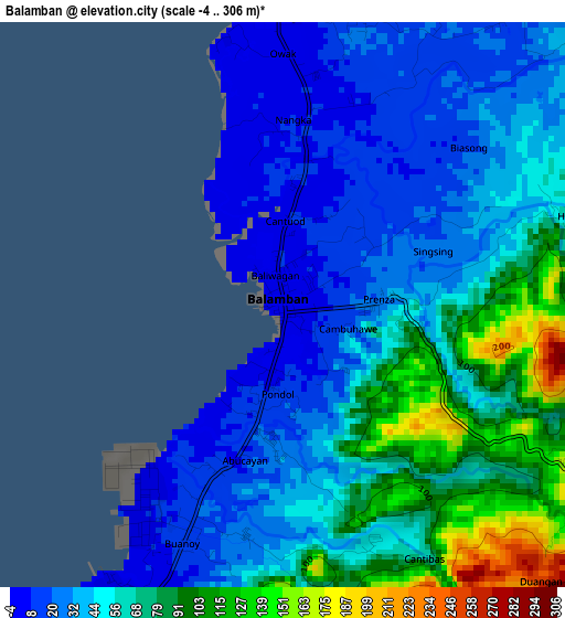 Balamban elevation map