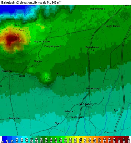 Balagtasin elevation map