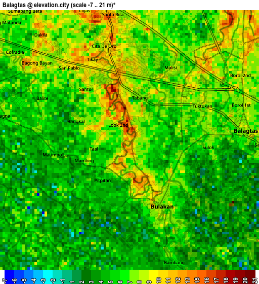 Balagtas elevation map