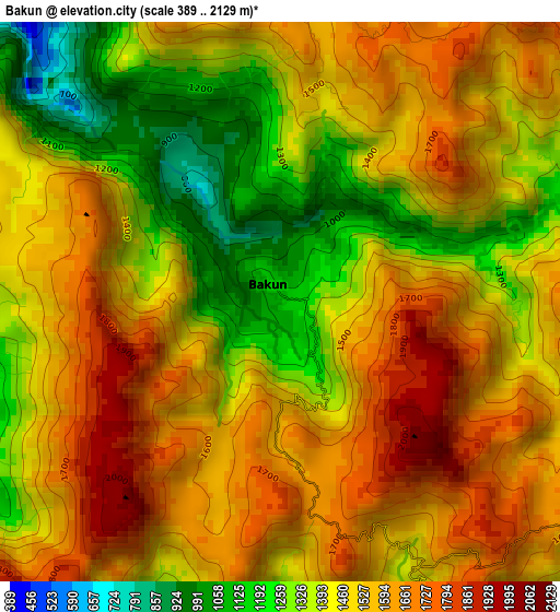 Bakun elevation map