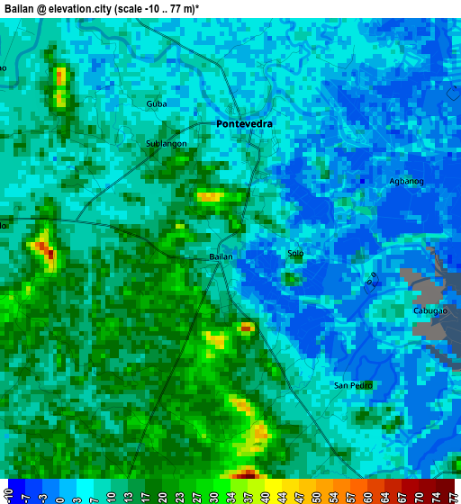 Bailan elevation map