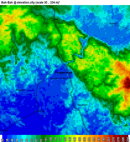 Bah-Bah elevation map