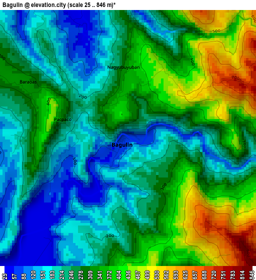 Bagulin elevation map