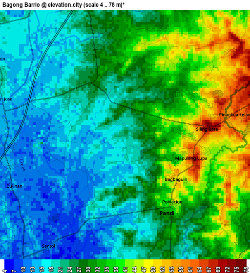 Bagong Barrio elevation map