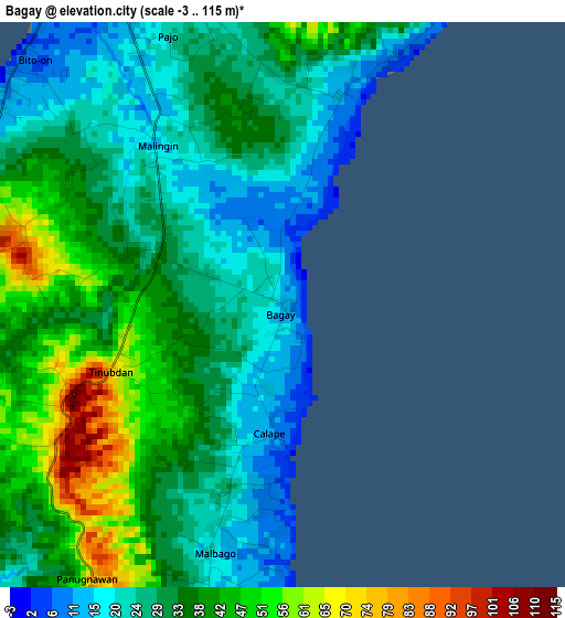 Bagay elevation map