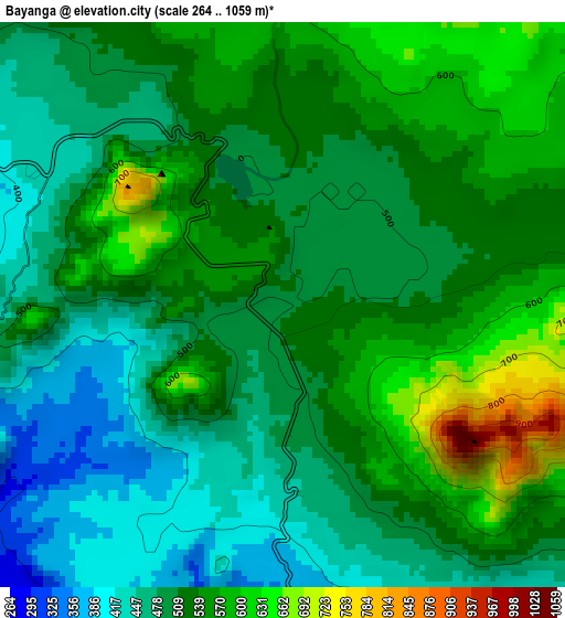 Bayanga elevation map