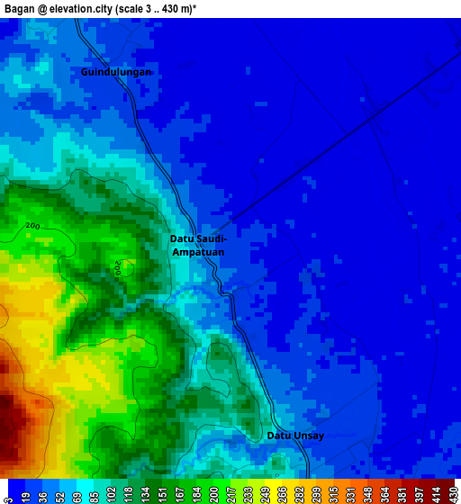 Bagan elevation map