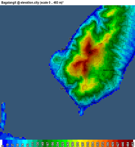 Bagalangit elevation map