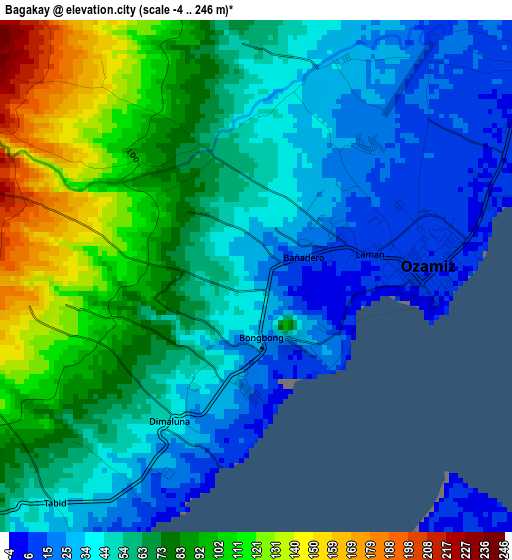 Bagakay elevation map