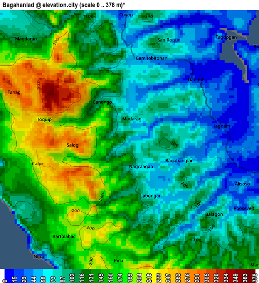 Bagahanlad elevation map