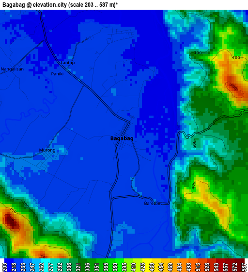 Bagabag elevation map