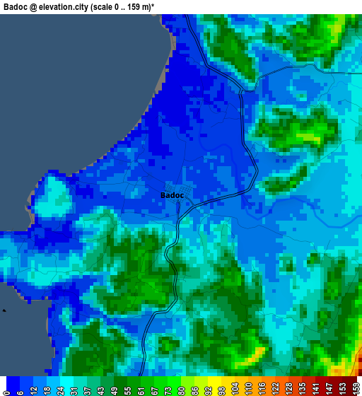 Badoc elevation map