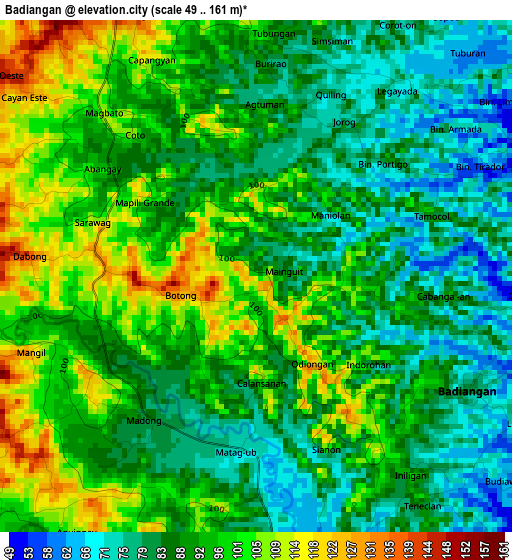 Badiangan elevation map