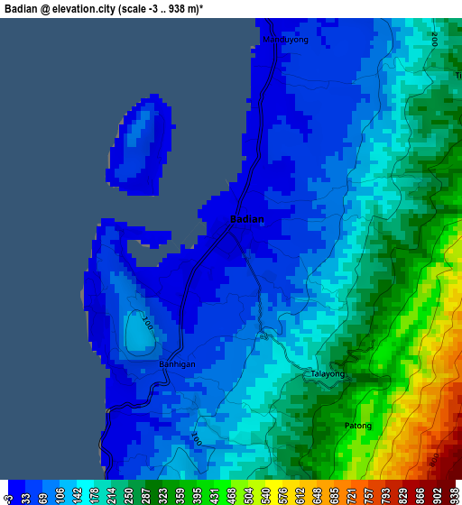 Badian elevation map