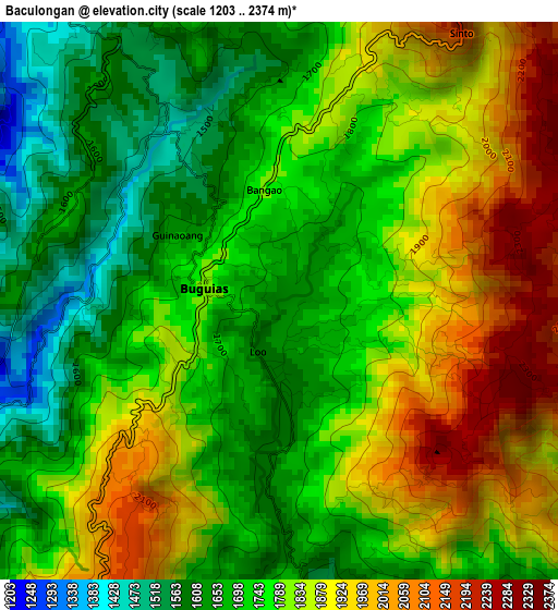 Baculongan elevation map