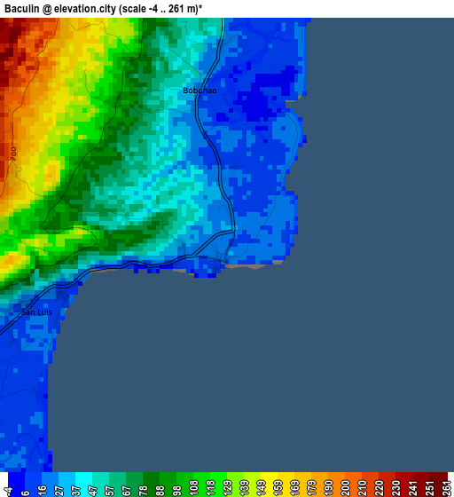 Baculin elevation map