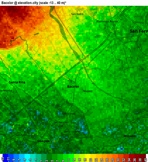 Bacolor elevation map